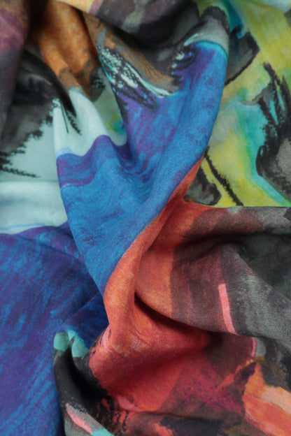 Sleeveless Abstract Silk Bamboo Top 5