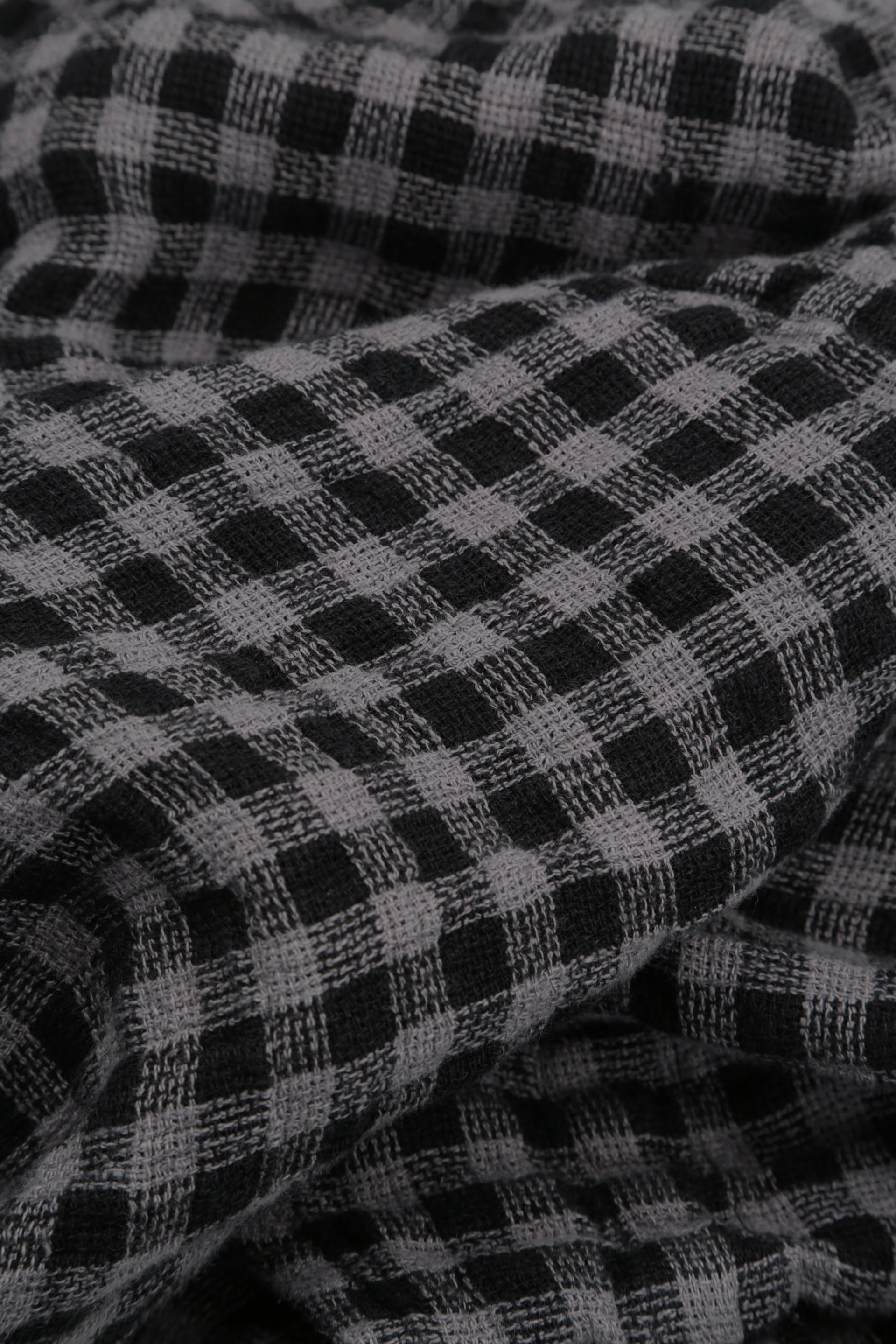 Sleeveless Balloon Grey Check Linen Dress 5