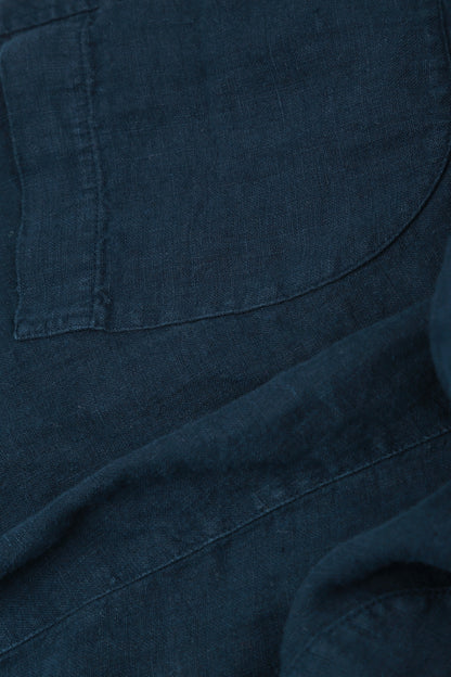 Sleeveless Flared Navy Linen Tunic 6