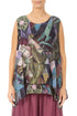 Sleeveless Layered Art Mosaic Textured Silk Blouse 1