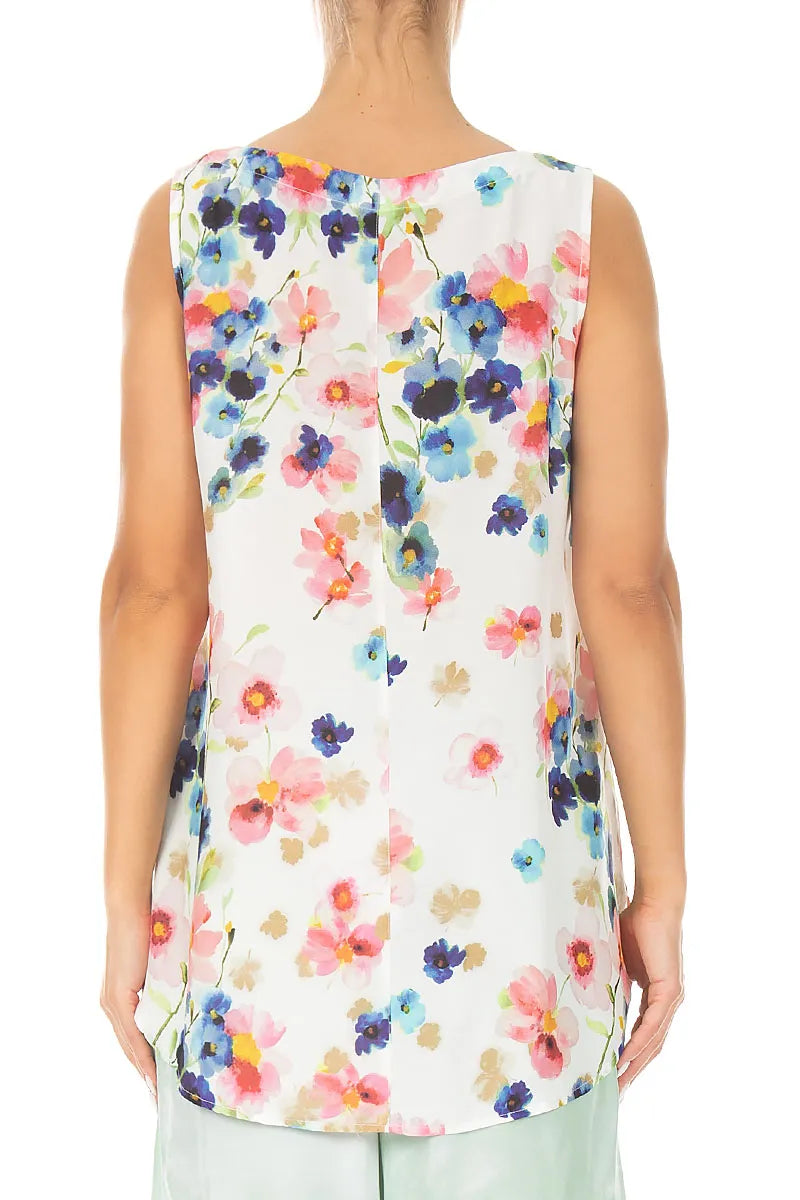 Sleeveless Primrose Silk Bamboo Top 2