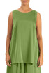 Sleeveless Shamrock Green Silk Top 1