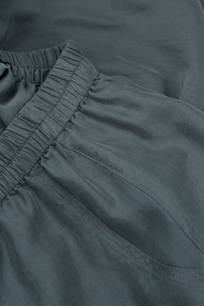 Slight Taper Graphite Pure Silk Trousers 4