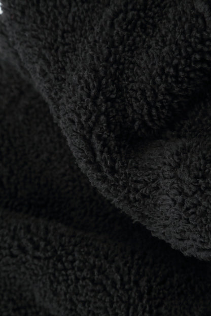 Snap Front Black Teddy Cotton Jacket 6