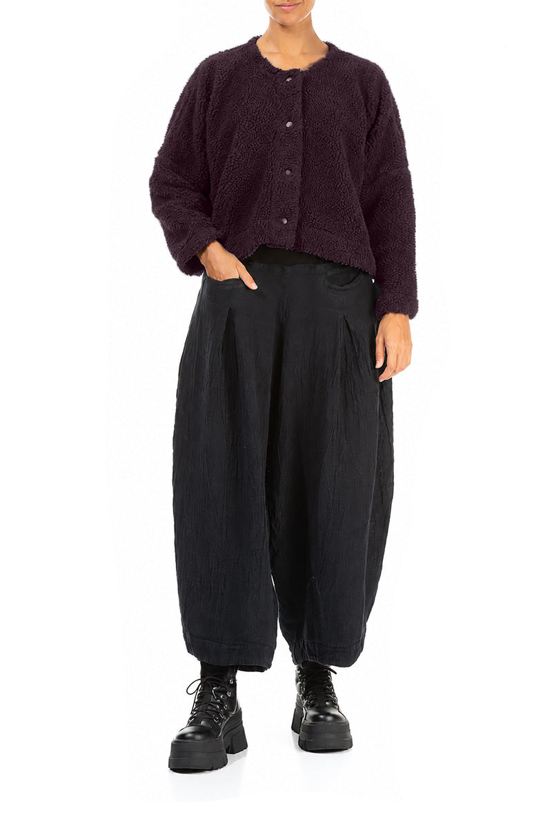 Veste teddy en Coton prune foncé à boutons-pression