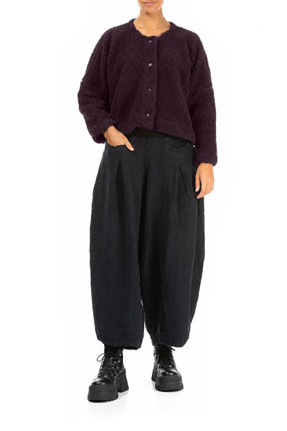 Veste teddy en Coton prune foncé à boutons-pression