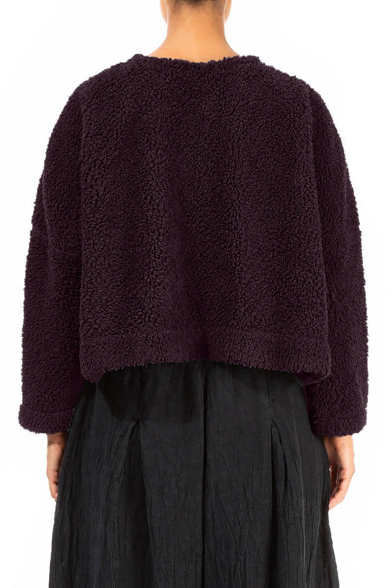 Veste teddy en Coton prune foncé à boutons-pression