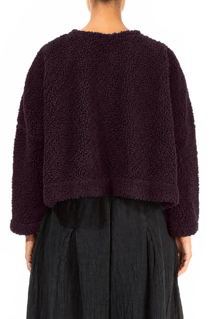Veste teddy en Coton prune foncé à boutons-pression