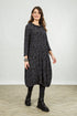 Soft Cowl Charcoal Circle Silk Linen Dress 1