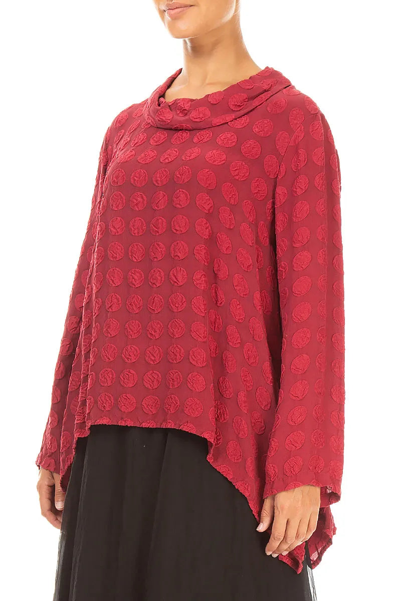 Soft Cowl Ruby Bubble Silk Blouse 3
