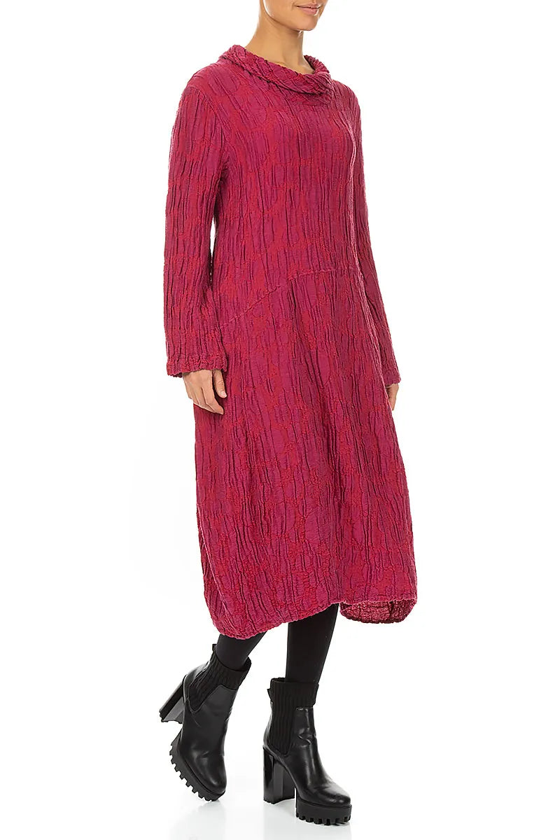 Soft Cowl Ruby Circle Silk Linen Dress 3