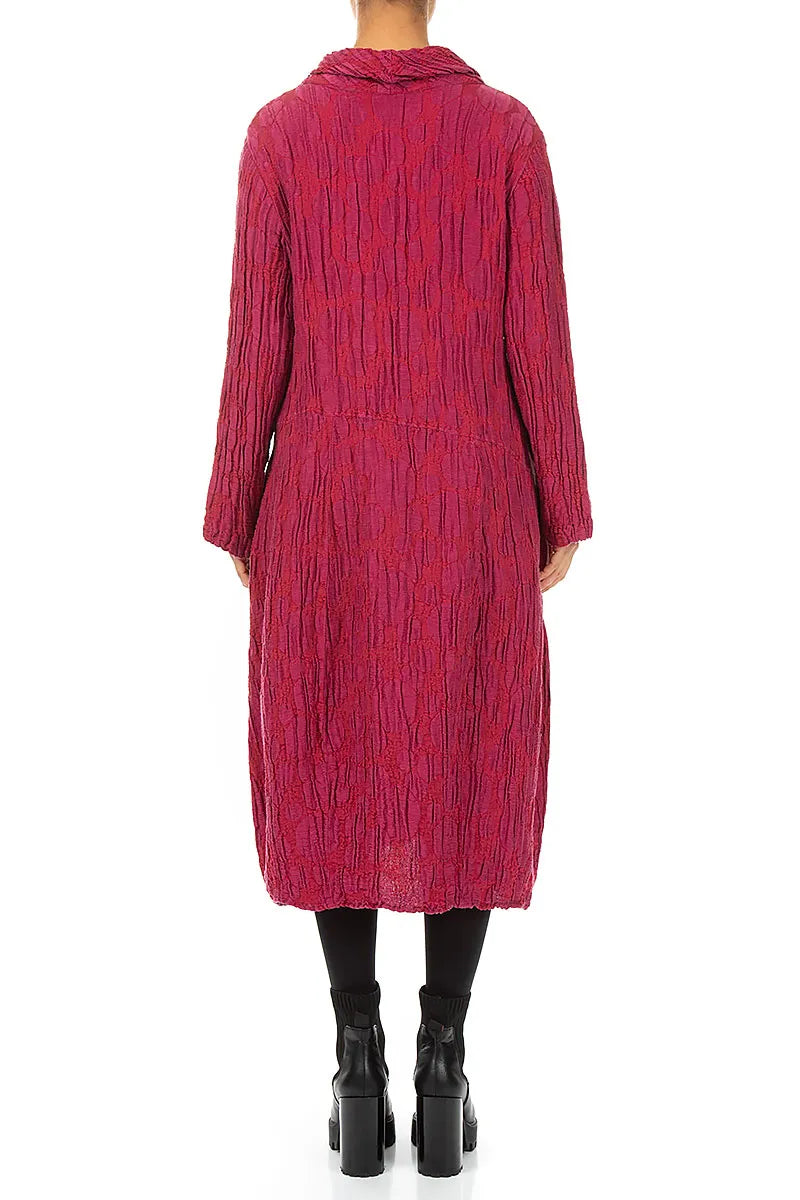 Soft Cowl Ruby Circle Silk Linen Dress 2