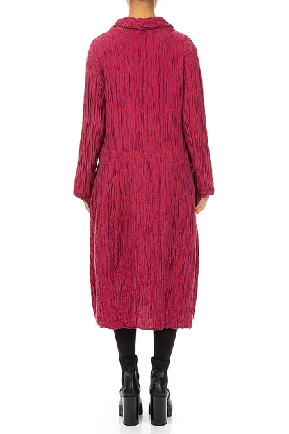 Soft Cowl Ruby Circle Silk Linen Dress 2
