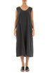 Soft V-Neck Graphite Linen Dress 1