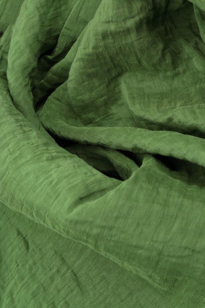 Square Neck Textured Shamrock Green Silk Dress 5