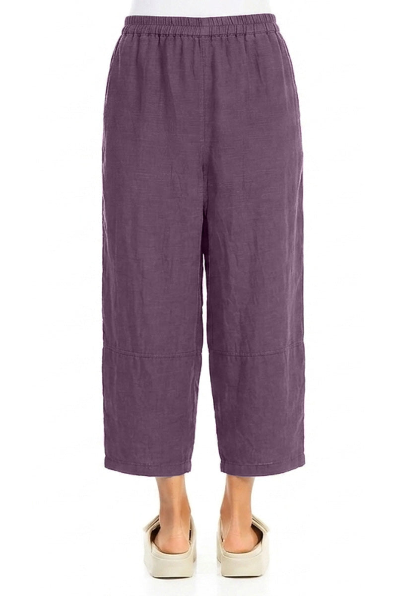 Straight Amethyst Linen Trousers 2