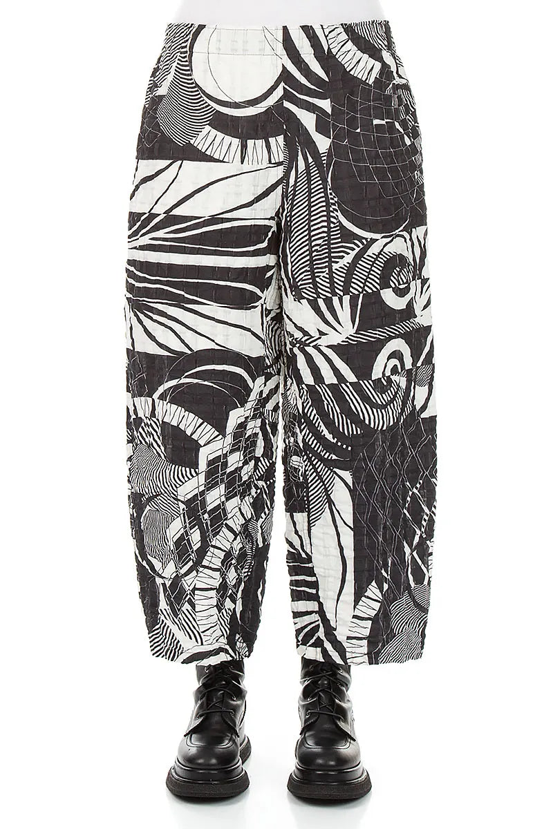 Straight Orbit Checkered Linen Cotton Trousers 1