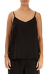 Strappy Black Linen Camisole Top 1