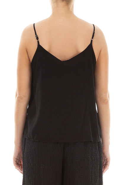 Strappy Black Silk Bamboo Camisole Top 2