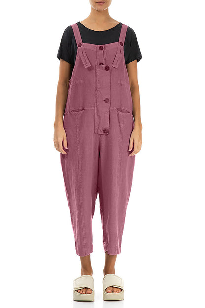 Strappy Mauve Taupe Linen Jumpsuit 1