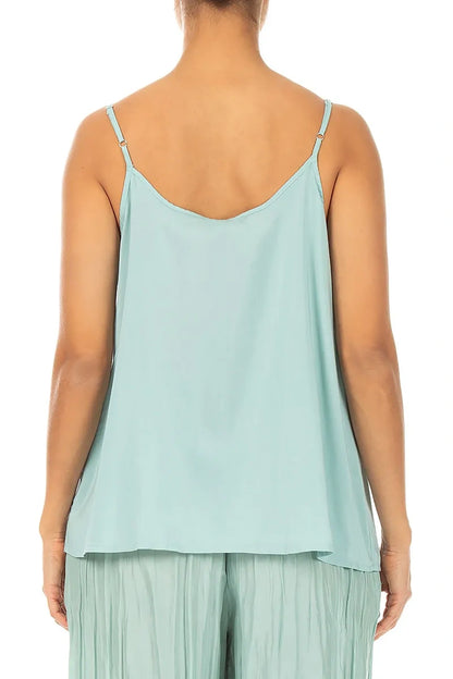Strappy Mint Silk Bamboo Camisole Top 2