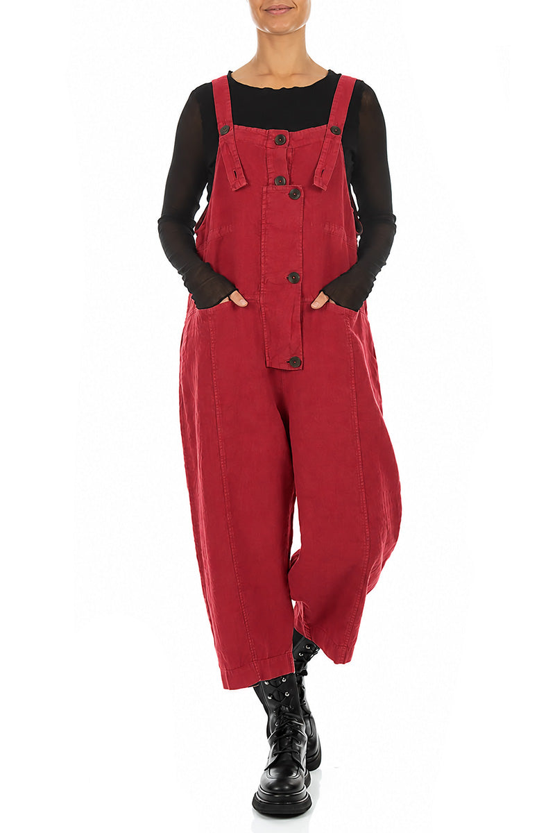 Strappy Ruby Linen Jumpsuit 4