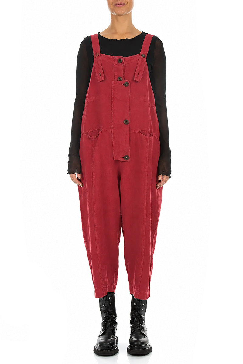 Strappy Ruby Linen Jumpsuit 1