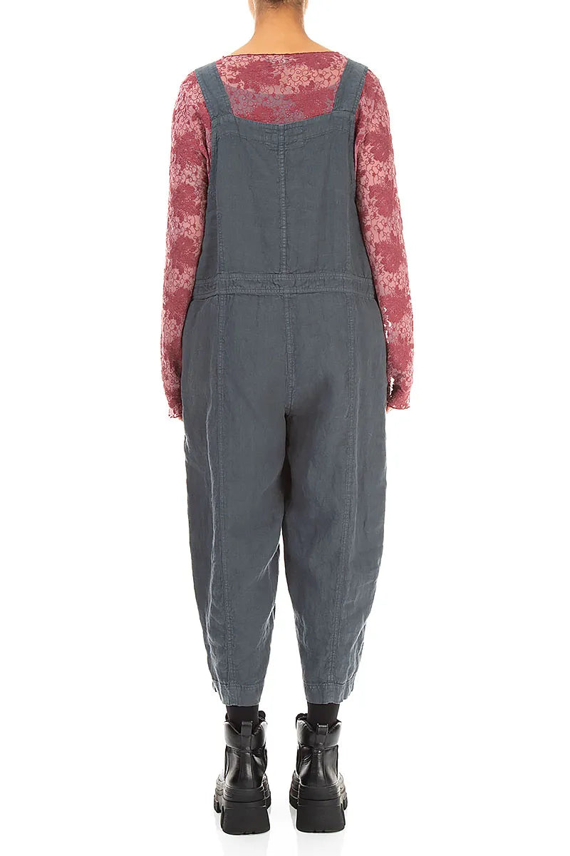 Strappy Slate Linen Jumpsuit 2