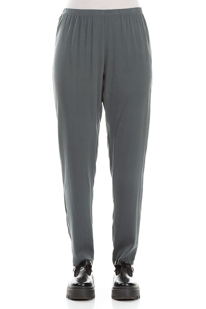 Forest Grey Silk Leggings 1