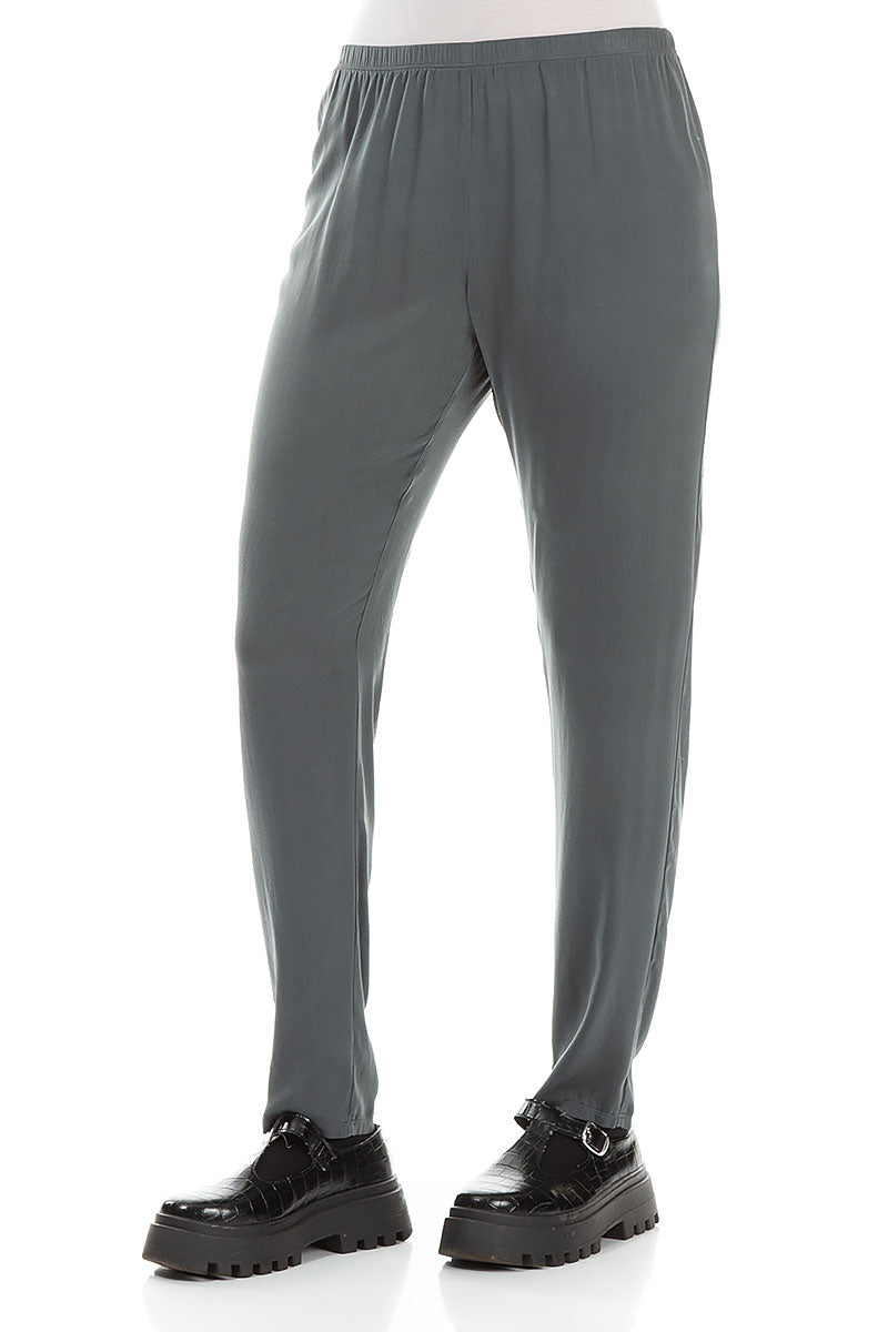 Forest Grey Silk Leggings 3