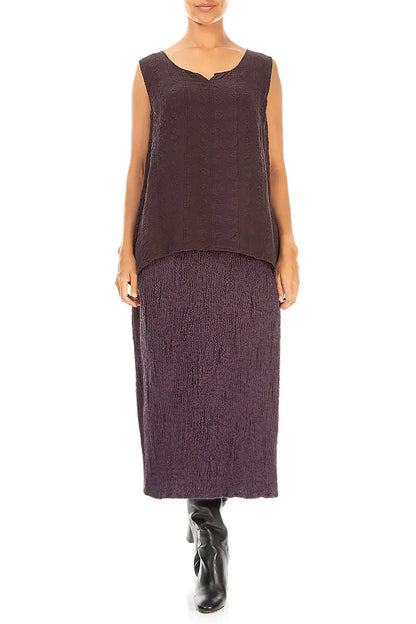 Sweetheart Neck Deep Plum Bubble Silk Top