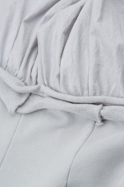 Hooded Pearl Grey Cotton Jacket Dress 6