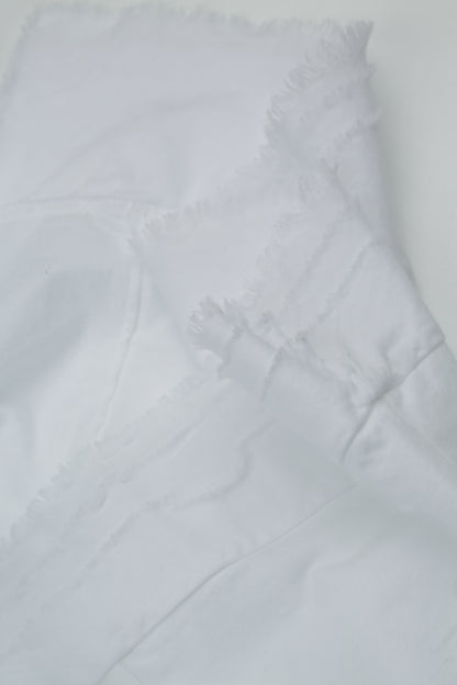 Frayed Hem Off White Cotton Top 5