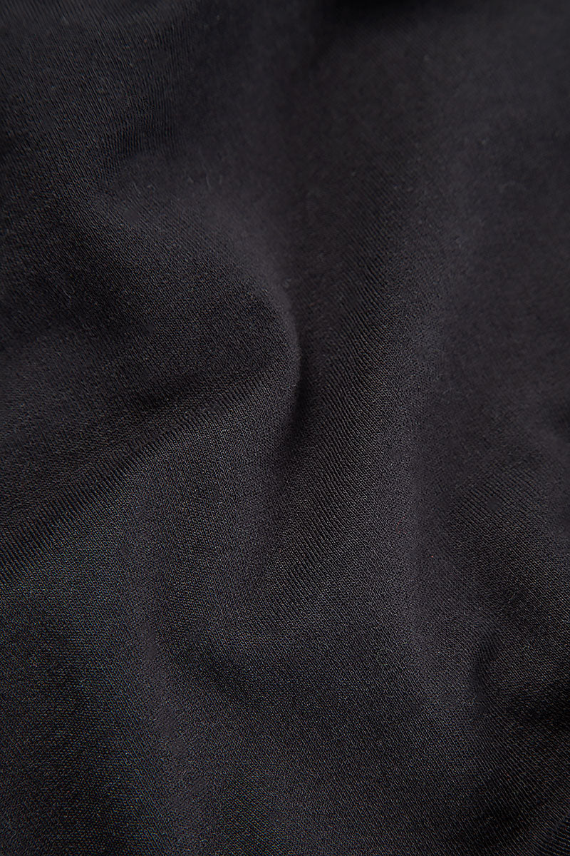 Robe longue évasée en coton noir