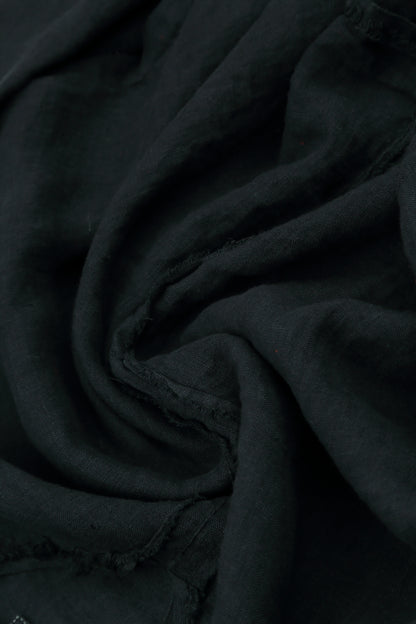 Taper Black Linen Trousers 4