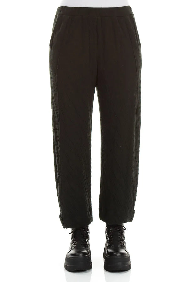 Tapered Shamrock Green Wavy Cotton Trousers 1