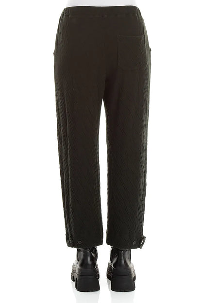 Tapered Shamrock Green Wavy Cotton Trousers 2