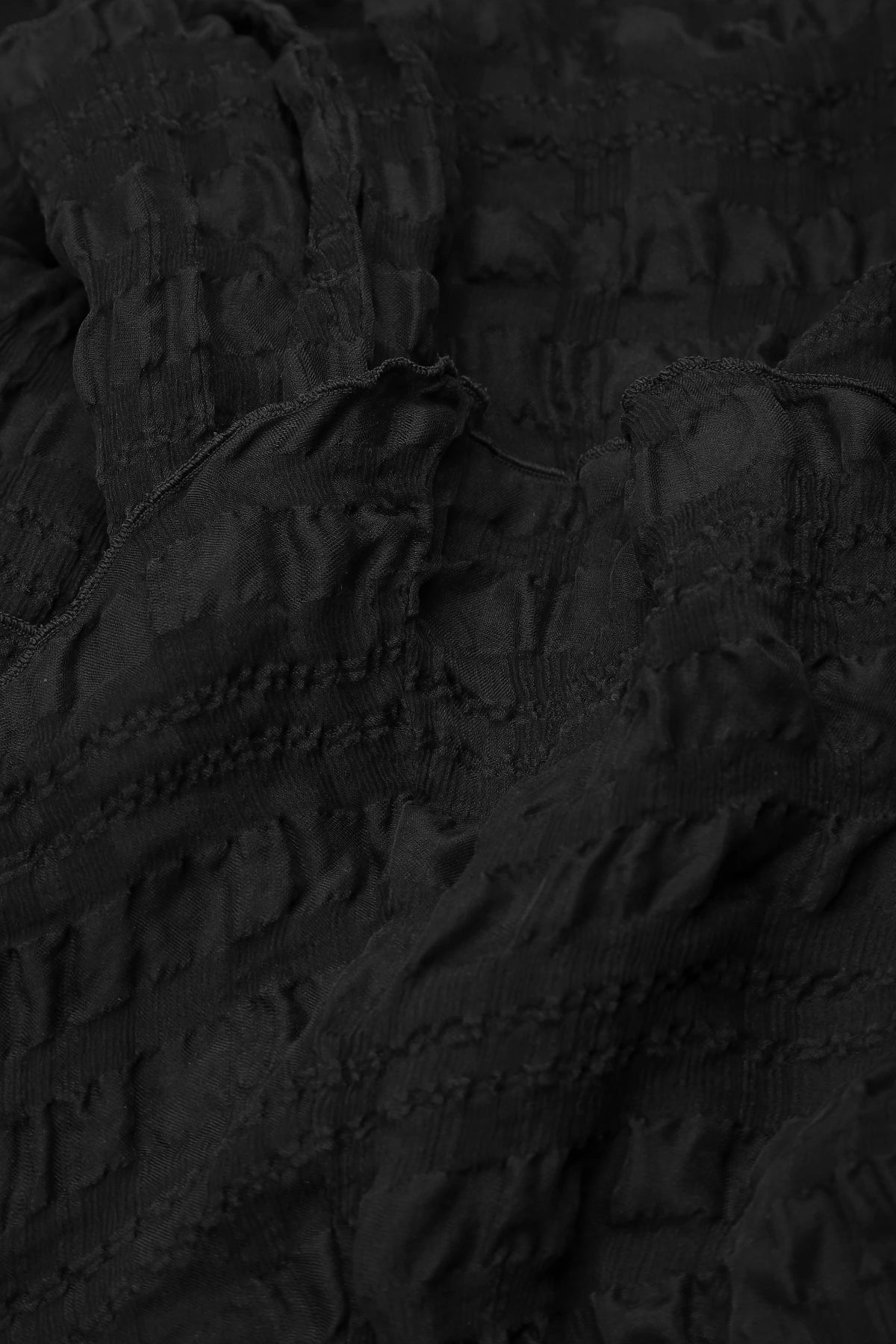 Tie Up Black Textured Silk Jacket 6
