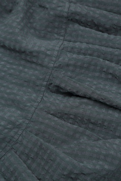 Tiered Graphite Textured Silk Dress 6