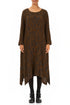 Truffle Brown Circle Silk Linen Shift Dress 1