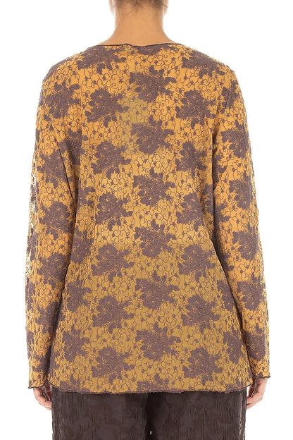 Truffle Brown Floral Cotton Lace Blouse 2