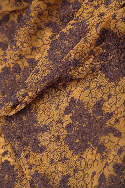 Truffle Brown Floral Cotton Lace Blouse 5