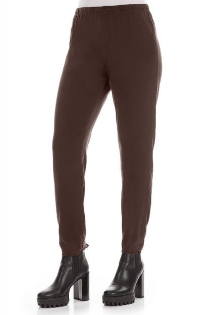Truffle Brown Silk Leggings 3
