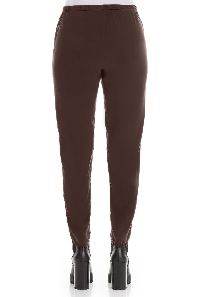 Truffle Brown Silk Leggings 2