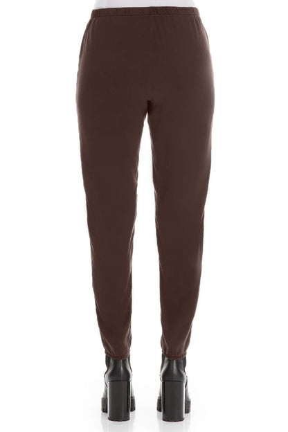 Truffle Brown Silk Leggings 2