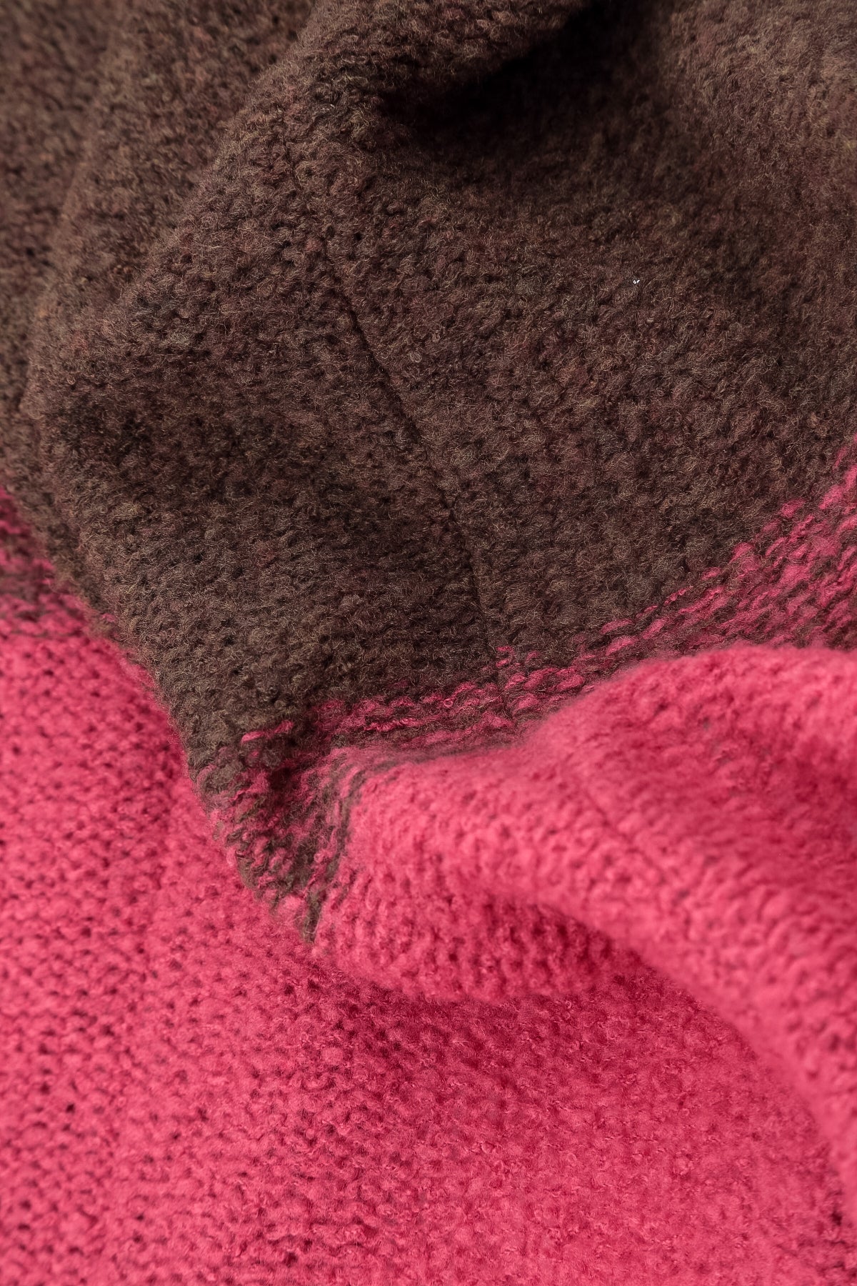Two-Tone Pink Punch Wool Cardigan 6
