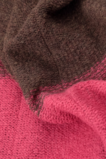 Two-Tone Pink Punch Wool Cardigan 6