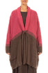 Two-Tone Pink Punch Wool Cardigan 1