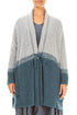 Two-Tone Teal Wool Cardigan 1