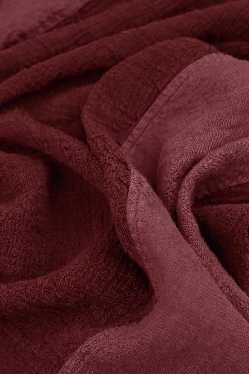 Vertical Line Antique Ruby Linen Dress 5